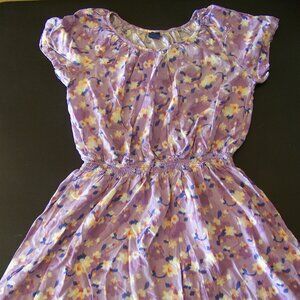 Lavender floral dress with an elastic waist from Gap
